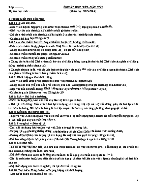 Ôn tập học kì 1 - Vật lý 6 năm học 2013-2014